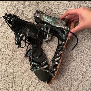 Free people gladiator multi color sandals
